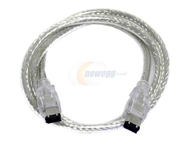GENERIC 10E3-01103-C 3 ft. Firewire Cable, 6-pin to 6-pin, Silver ...