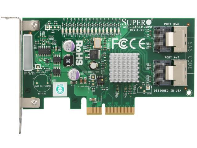 SUPERMICRO AOC-SASLP-MV8 PCI-Express x4 Low Profile SAS RAID Controller