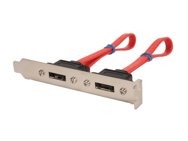In Out Dual ESATA/External Sata Port/Jack Bracket/back Expansion Slot Wire $SHdi