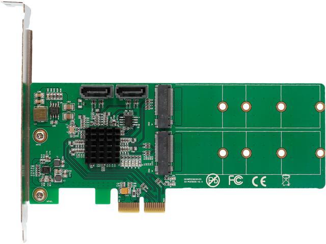 SYBA SI-PEX50102 Low Profile SATA M.2 + SATA to PCI-e x2 Hardware RAID Card (B or B+M Key)