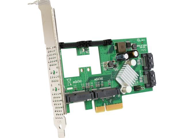 StarTech.com 2 Port PCI Express 2.0 SATA III 6Gbps RAID Controller Card w/ 2 mSATA Slots & HyperDuo SSD Tiering - PCIe SATA 3 Controller