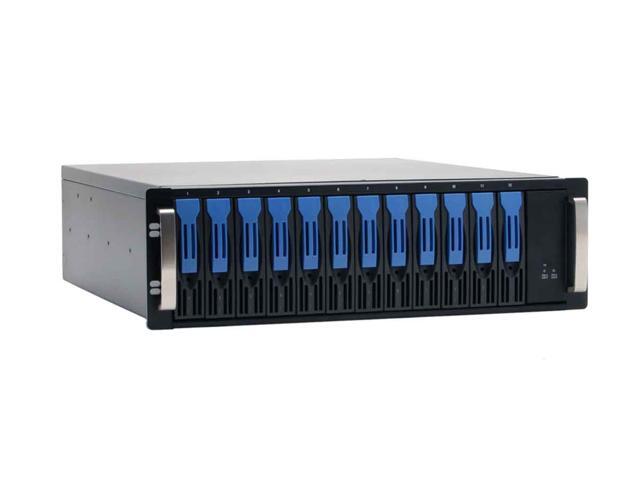 NORCO DS-1220 Support RAID 0, 1, 0+1, JBOD, RAID5 (Windows only) 12 3.5" Drive Bays 4 x eSATA 3U 12-bay Hot-swap Rackmount eSATA RAID Hard Drive Storage Subsystem - OEM