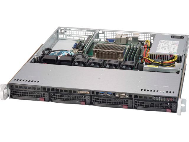 SUPERMICRO SYS-5019S-MN4 1U Rackmount Server Barebone LGA 1151 Intel C236 2400 / 2133 / 1866 / 1600 MHz ECC DDR4 SDRAM 72-bit, 288-pin (UDIMM) gold-plated DIMMs