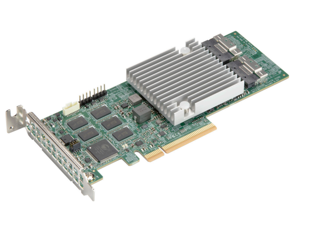 8 internal SAS3 ports, Supports up to 16 physical devices w/ expander ...