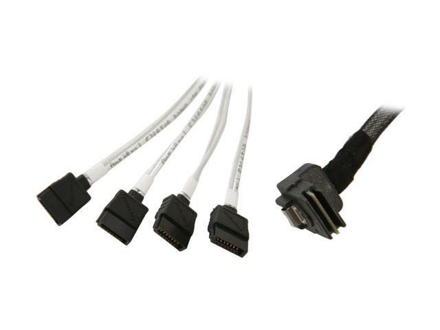 areca CB-R87SA-75M Right Angle SFF-8087 MiniSAS to 4 SATA Breakout 0.75 Meter Cable - OEM