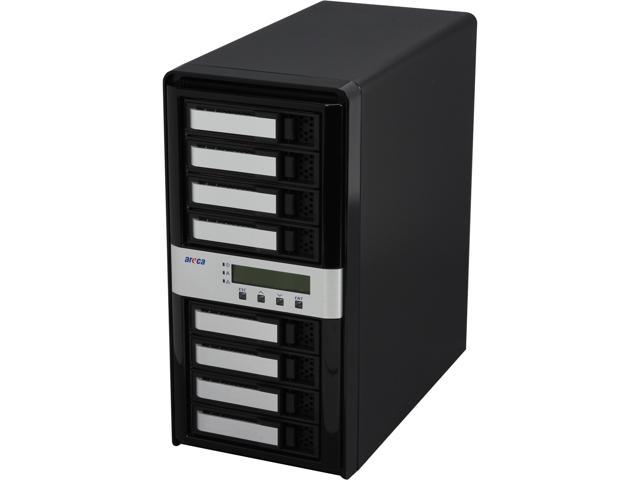 areca ARC-8050T2 RAID level 0, 1, 1E, 3, 5, 6, 10, 30, 50, 60, Single Disk or JBOD 8 3.5" Drive Bays 2 x Thunderbolt 2 Thunderbolt 2 to 6Gb/s SAS RAID Storage