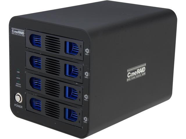 CineRAID CR-NH458-12 RAID 0/1/3/5/10 4 x Hot swappable 3.5" Drive Bays USB 3.0, eSATA 4-Bay RAID Enclosure w/ 12TB(4x3TB) Total Space