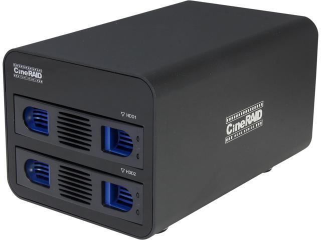 CineRAID CR-H252B Dual 3.5 Bay Quiet USB 3.0 RAID Enclosure (No Drives)
