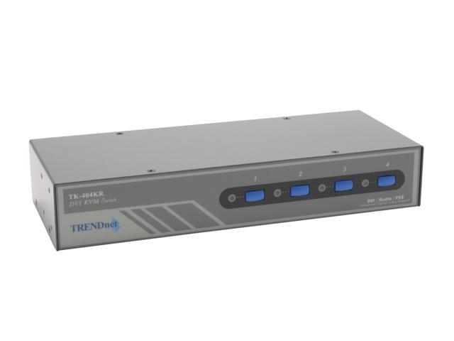 TRENDnet TK-404KR 4-Port Rack Mount DVI KVM Switch w/ Audio