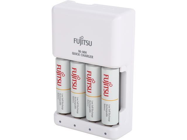 Fujitsu Smart Cut-Off Advance Individual AA/AAA Ni-MH Battery 4-hour Quick Charger Kit with 4-Pack AA 1900mAh Rechargeable Batteries