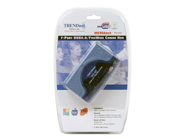 TRENDnet TFU-430 7-Port USB/FireWire Combination Hub