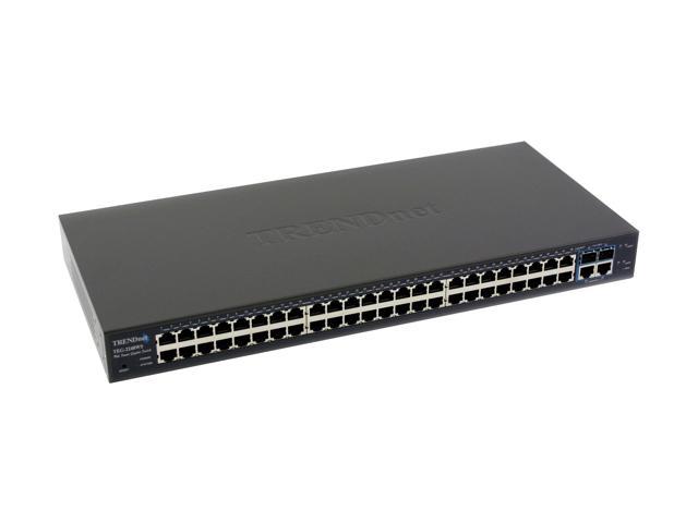 TRENDnet 48-Port 10/100 Mbps Ethernet and 4-Port Gigabit Web Smart Switch with 2 Mini-GBIC Slots, TEG-2248WS. Limited Life Time Warranty