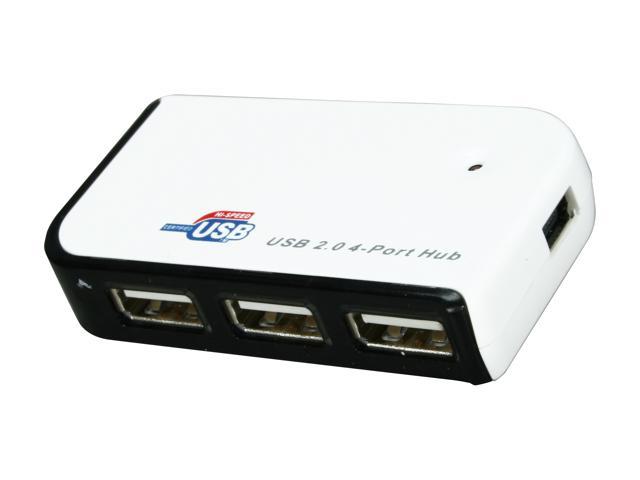 GWC HU2G40 USB 2.0 4-Port Hub with 2.5A Power Adapter, Bus-power/Self-power Modes