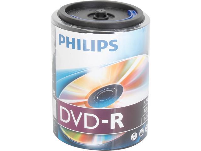 PHILIPS 4.7 GB 16X DVD-R Logo 100 Packs Spindle Disc with Handle Model DM4S6H00F/17