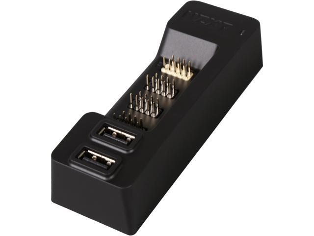 NZXT Internal USB Hub - Expands 5 USB 2.0 Ports - Sleek Multifunctional Design - Molex Connection - Plug and Play