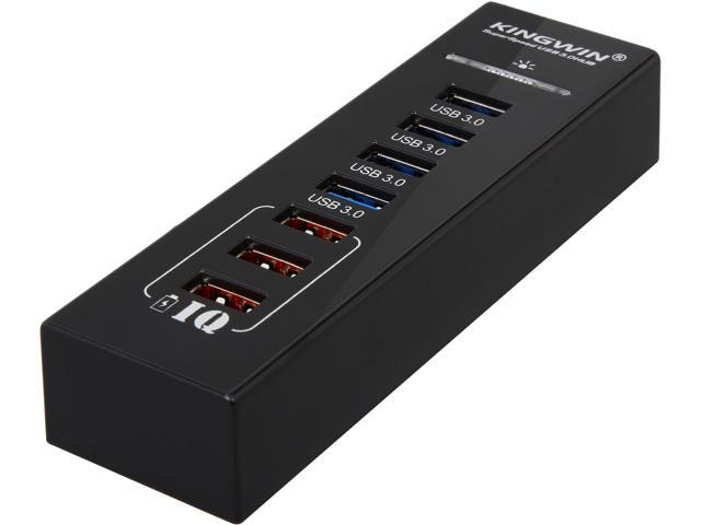 KINGWIN KW-HUB-7U3 7 Port SuperSpeed USB 3.0 Hub ( 4 x USB3.0 Port +3 Port IQ smart Charging)
