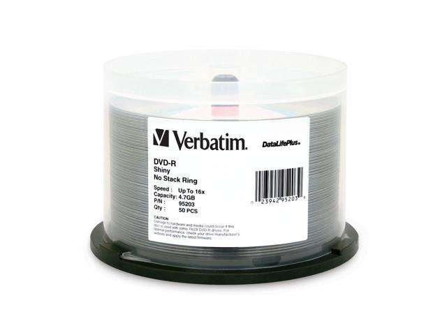 Verbatim DVD-R 4.7GB 16X DataLifePlus Shiny Silver Silk Screen Printable - 50pk SP