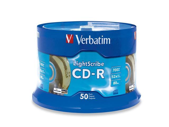 Verbatim 700MB 52X CD-R LightScribe 50 Packs Spindle Disc Model 96164 - OEM