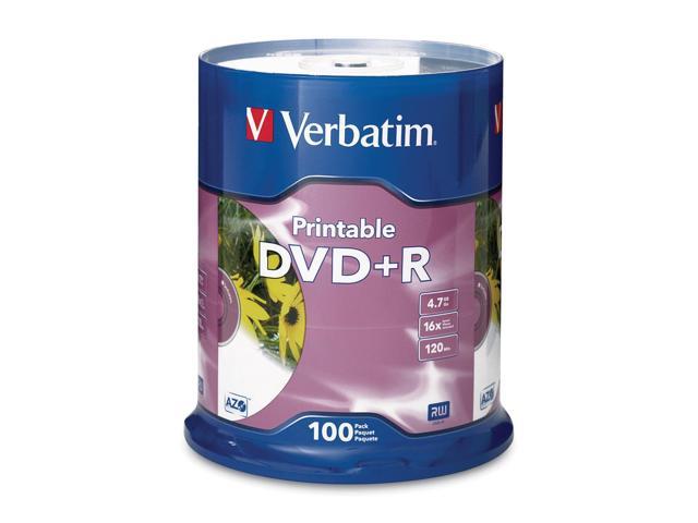 Verbatim DVD+R 4.7GB 16X Branded White Inkjet, 100pk Spindle