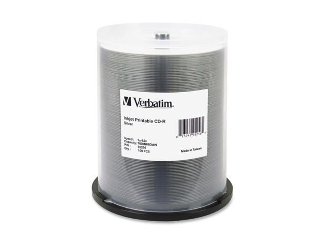 Verbatim 700MB 52X CD-R Inkjet Printable 100 Packs Spindle Media Model 95256