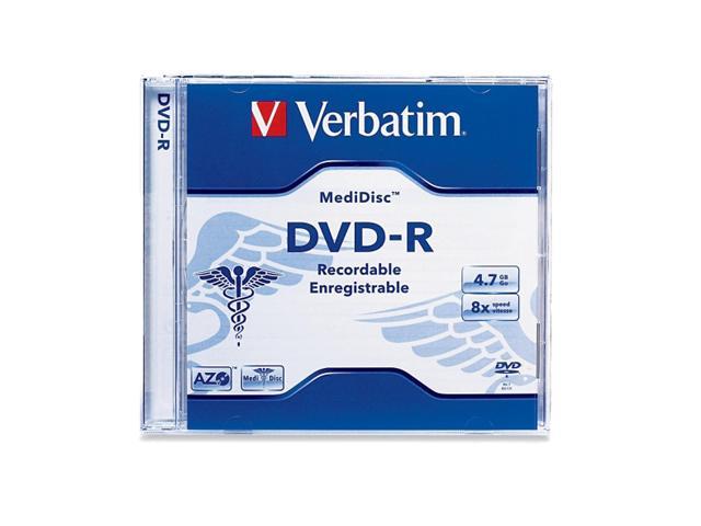 Verbatim 4.7GB 8X DVD-R Thermal Printable Single Jewel Case MediDisc DVD Recordable Media Model 94905
