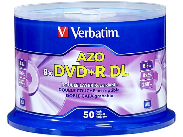 Verbatim DVD+R DL 8.5GB 8X with Branded Surface - 50pk Spindle