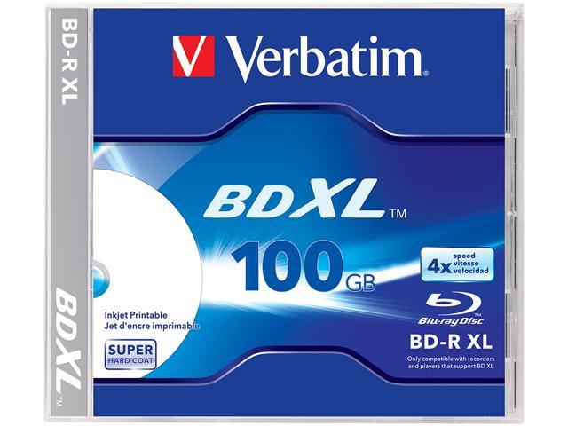 Verbatim Blu-ray Recordable Media - BD-R XL - 4x - 100 GB - 1 Pack Jewel Case