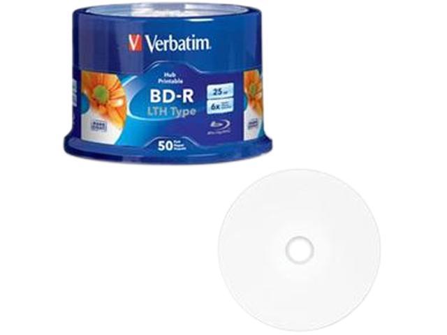 Verbatim BD-R LTH 25GB 6X White Hub Inkjet Printable 50pk Spindle