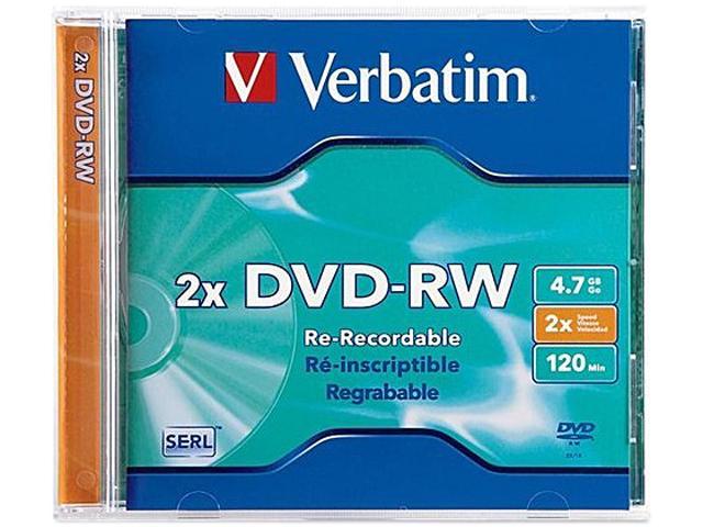 Verbatim 4.7GB 2X DVD-RW Single Jewel Case Disc Model 94501