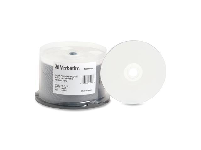 Verbatim Inkjet Printable DVD+R Discs 4.7 GB 16X Spindle White 50