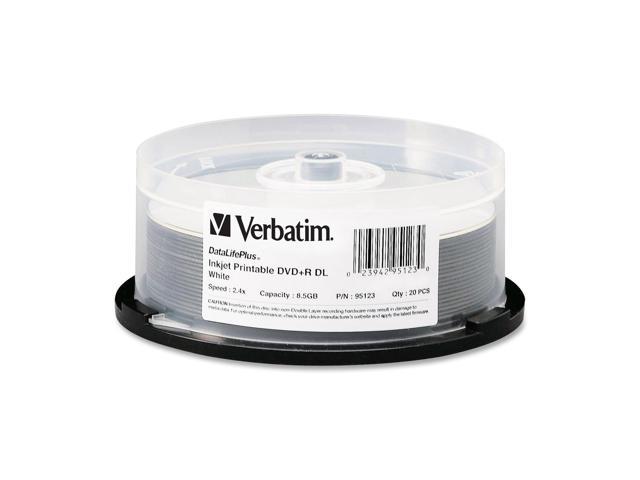 verbatim-datalifeplus-8-5gb-2-4x-dvd-r-dl-white-inkjet-printable-20-packs-disc-model-95123