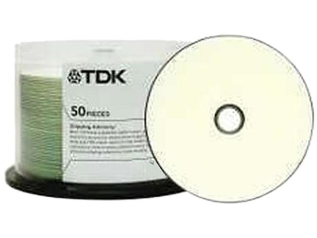 TDK 52X CD-R Spindle CD-R Bulk 80 Min 52X White Spindle Model TDK48944