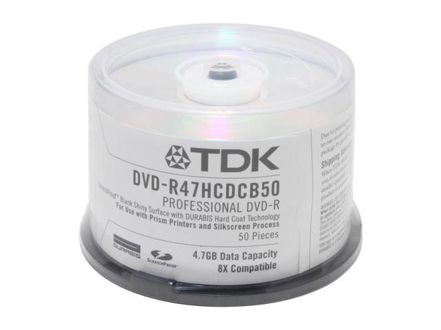 TDK ScratchProof 4.7GB 8X DVD-R 50 Pack Cake Box Super Hard Coat Disc