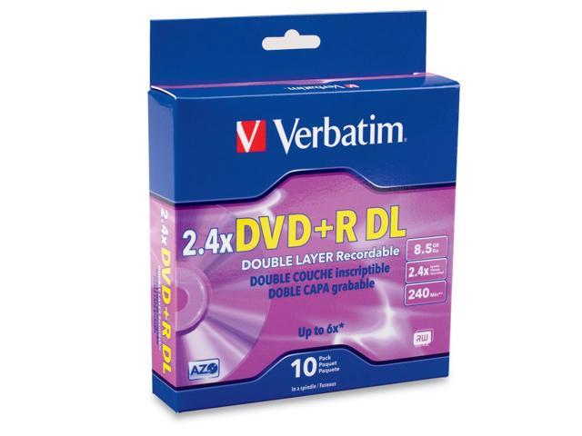 Verbatim 8.5GB 2.4X DVD+R DL 10 Packs Spindle Disc Model 95166