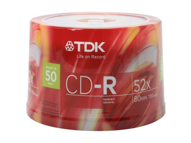 TDK 700MB 52X CD-R 50 Packs Spindle Discs Model 47896