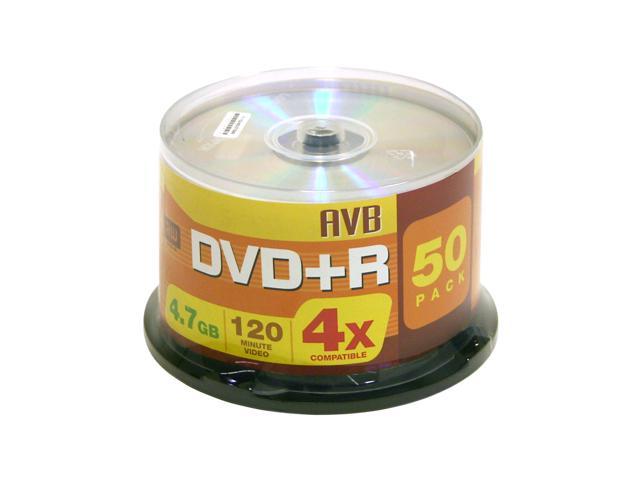 AVB 4.7GB 4X DVD+R 50 Packs Spindle Disc Model DVD+R50 - OEM