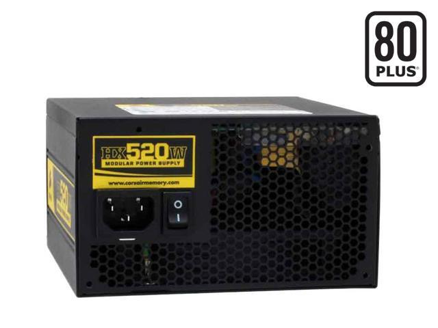 CORSAIR HX Series CMPSU-520HX 520 W ATX12V v2.2 and EPS12V 2.91 SLI Certified CrossFire Ready 80 PLUS Certified Modular Active PFC Compatible with Core i7 Power Supply