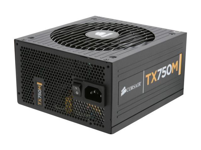 CORSAIR Enthusiast Series TX750M 750 W ATX12V v2.31 / EPS12V v2.92 80 PLUS BRONZE Certified Semi Modular High Performance Power Supply New 4th Gen CPU Certified Haswell Ready