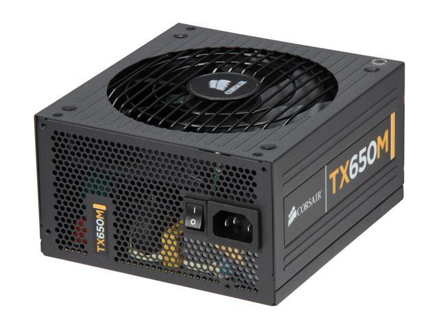 CORSAIR Enthusiast Series TX650M 650 W ATX12V v2.31 / EPS12V v2.92 80 PLUS BRONZE Certified Semi Modular High Performance Power Supply New 4th Gen CPU Certified Haswell Ready