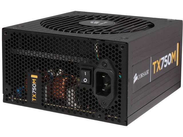 Corsair Certified CP-9020040-NA Enthusiast Series TX750M 750W ATX12V v2.31 / EPS12V v2.92 80 PLUS BRONZE Certified Semi Modular High Performance Power Supply New 4th Gen CPU Certified Haswell Ready