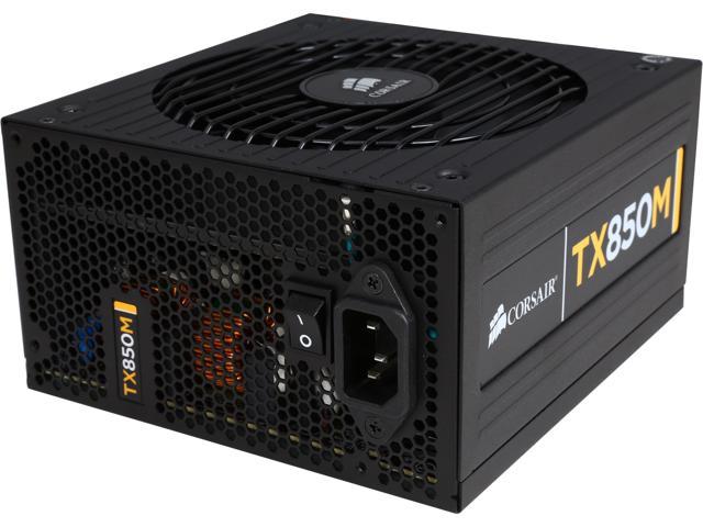 Corsair Certified CP-9020041-NA Enthusiast Series TX850M 850W ATX12V v2.31 / EPS12V v2.92 80 PLUS BRONZE Certified Semi Modular High Performance Power Supply New 4th Gen CPU Certified Haswell Ready