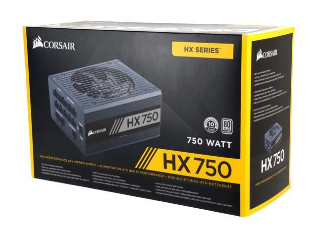 CORSAIR HX Series HX750 CP-9020137-NA 750 W ATX12V v2.4 / EPS12V 2.92 80  PLUS PLATINUM Certified Full Modular Power Supply
