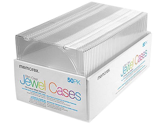 Memorex 01951 Slim CD Jewel Cases Clear, 50 Pack