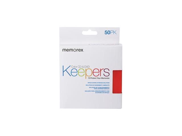 Memorex 01972 CD/DVD Keepers Assorted Colors, 50 Pack
