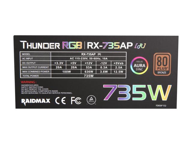 Raidmax Thunder Rgb Rx 735ap R 735w Power Supply Newegg Com