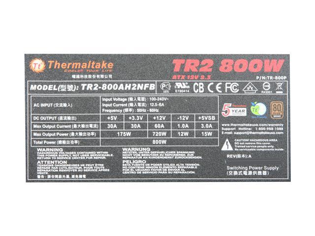 Thermaltake Tr 800p Tr2 Bronze 800w Atx 12v V23 Eps 12v 291 Sli Ready Crossfire Ready 80 7285