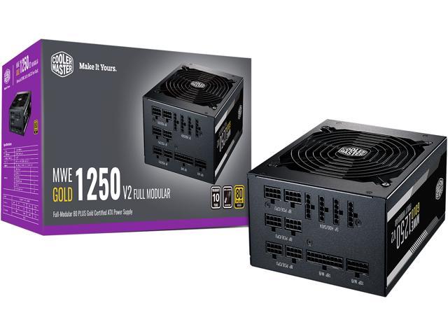 Cooler Master MWE Gold 1250 V2 Fully Modular, 1250W, 80+ Gold Efficiency,  Quiet 140mm FDB Fan, 2 EPS Connectors, High Temperature Resilience, 10 Year  