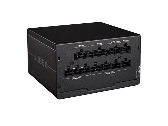 Cooler Master Elite Gold 850W Power Supply, PCIe 5.1 Ready Certification Cybenetics Gold & Noise Standard++, 80 PLUS Gold, 850W, ATX 3.1, 12V-2x6 Cable, Low Noise, Fully Modular