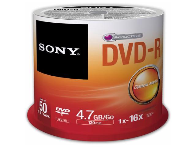 Sony 50DMR47SP 16X DVD-R 4.7GB Recordable DVD Media - 50 Packs Spindle