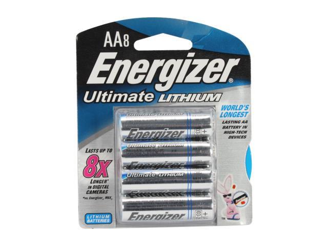 ENERGIZER Ultimate Lithium 1.5V AA Battery, 8-pack